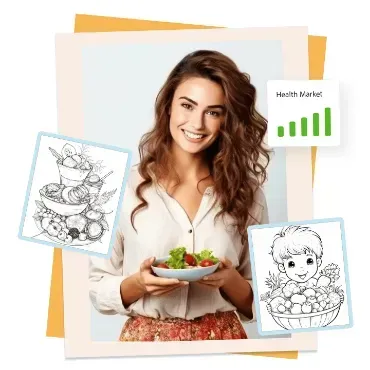 Healthy Foods Colouring Pages